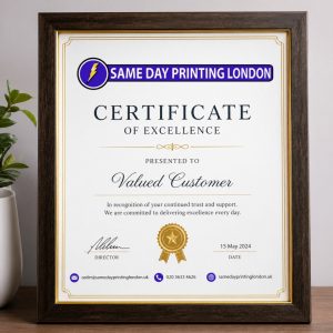 same day certificates printing London