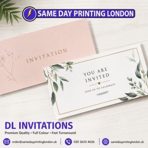 same day DL Invitations printing London