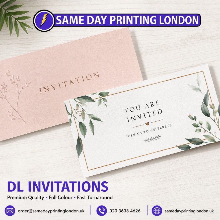 same day DL Invitations printing London