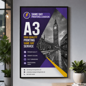 Same Day A3 poster printing London