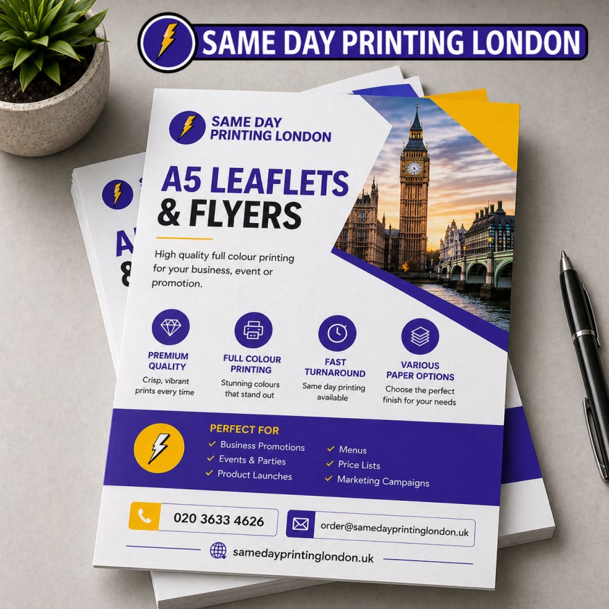 same day A5 leaflets & flyers printing London
