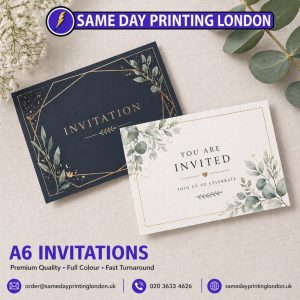 same day A6 invitations printing London