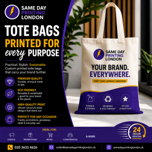 same day tote bag printing London